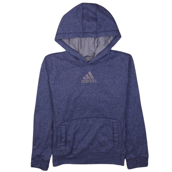 Adidas 90's Vintage Blue Spellout Pullover Hoodie Women M