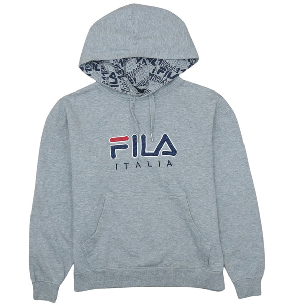 Fila Women's Large Grey 90's Spellout Vintage Pullover Hoodie M