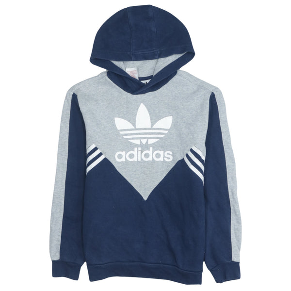 Adidas 90's Spellout Grey Pullover Hoodie XSmall