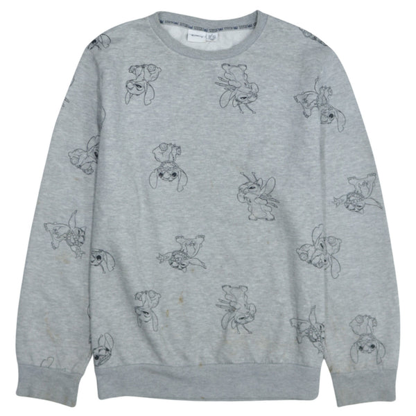 Vintage Disney 90s Stitch Grey Crew Neck Sweatshirt - Women's Small