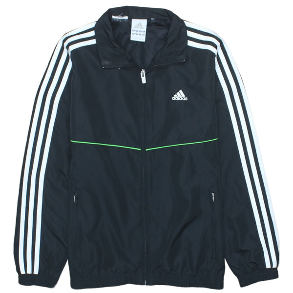 Adidas Vintage 90's Striped Sleeve Windbreaker Medium Black Jacket