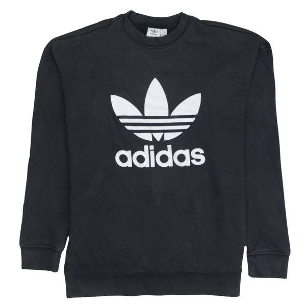 Adidas 90's Spellout Crew Neck Sweatshirt Medium Black