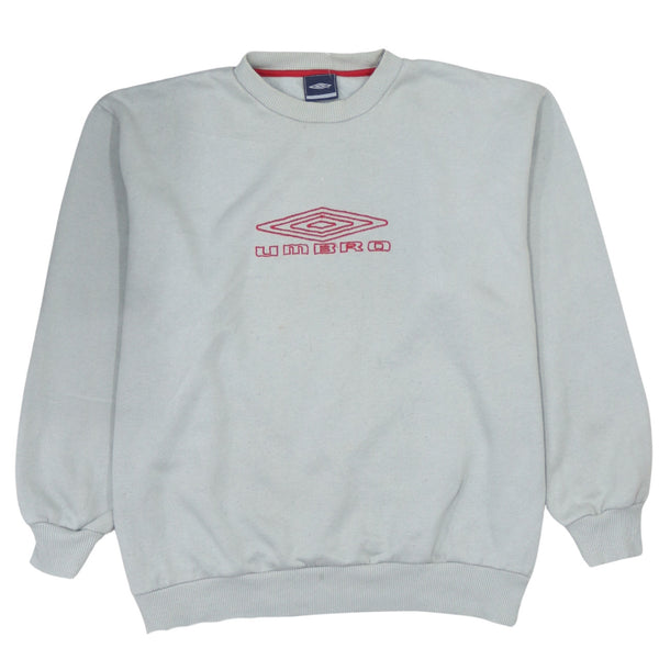 Umbro 90's Grey Spellout Crew Neck Sweatshirt Men's XLarge Vintage