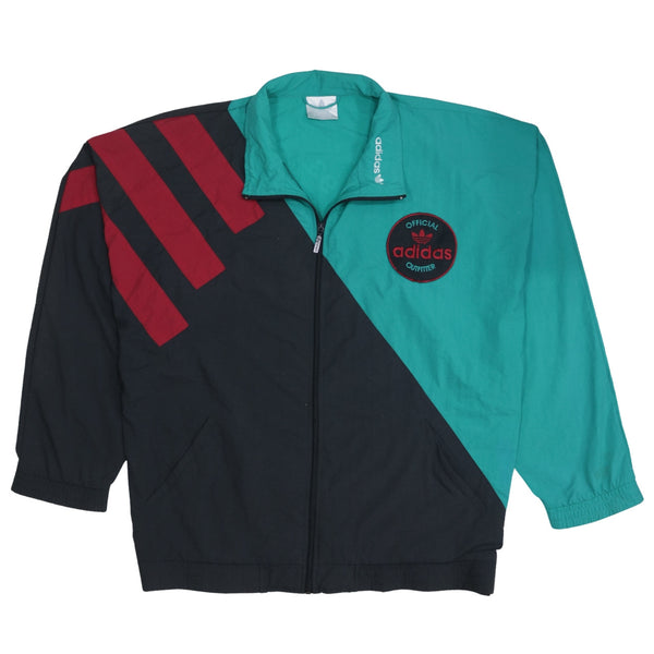 Adidas 90's Lightweight Full Zip Up Sweatshirt XLarge Black