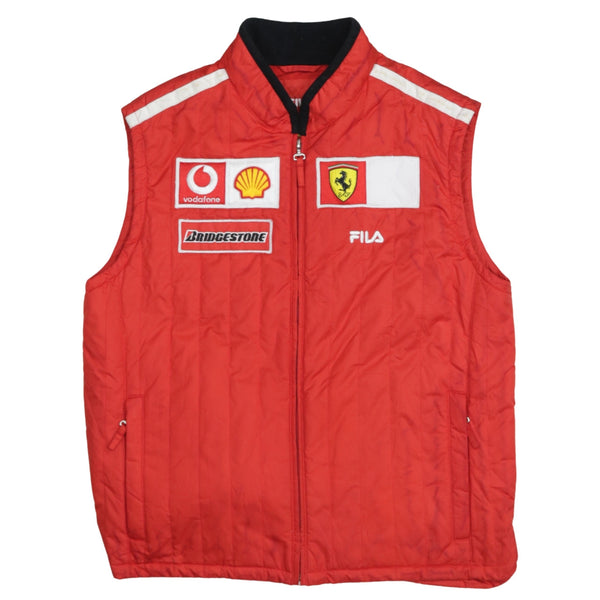 Fila 90's Vest Sleeveless Full Zip Up Gilet Medium Red