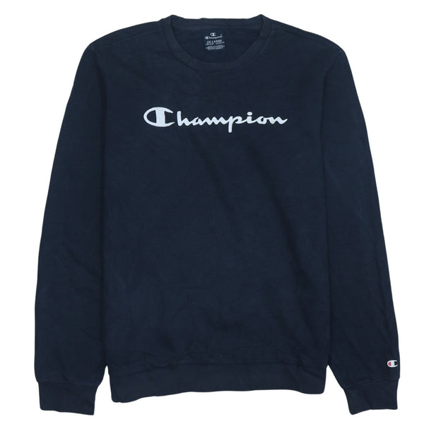 Vintage Champion 90's Black Spellout Sweatshirt Women's 2XL Crew Neck