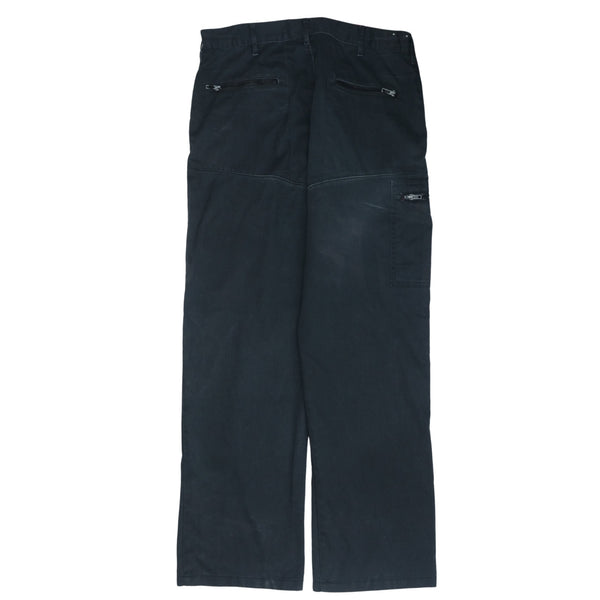 Dickies 90's Vintage Men's Lightwash Straight Leg Baggy Black Trousers Pants 34