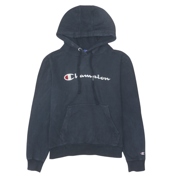 Vintage Champion 90's Spellout Black Hoodie Men's Small