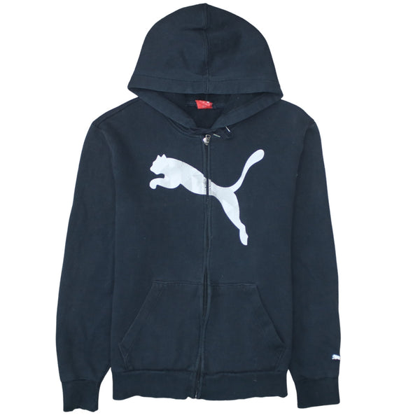 Puma 90's Spellout Full Zip Up Hoodie Large Black