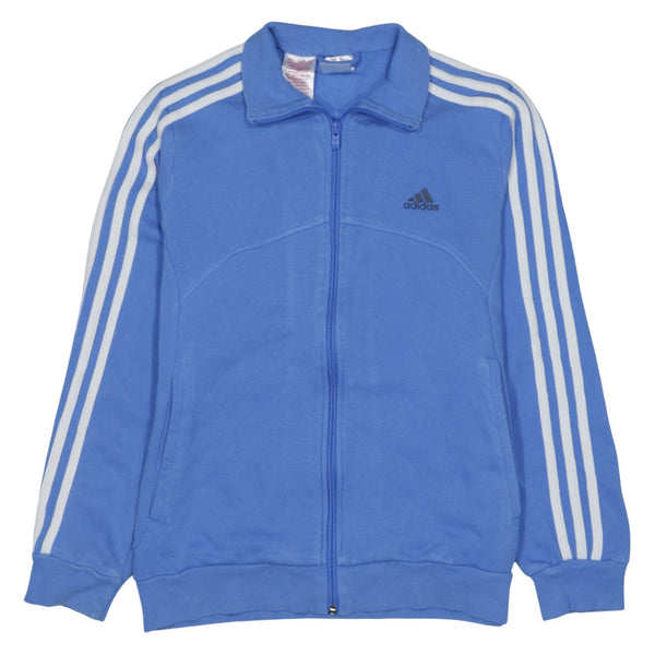 Adidas 90's Striped Sleeve Full Zip Up Sweatshirt Large Blue