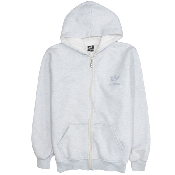 Adidas 90's Drawstring Pockets Full Zip Up Hoodie Medium Blue