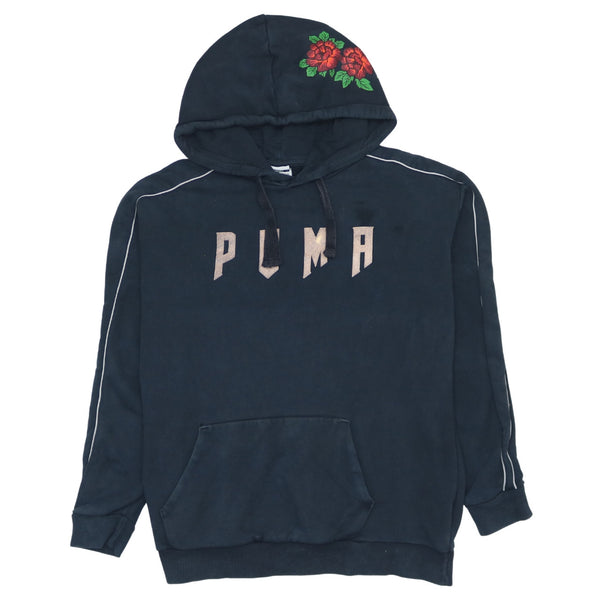 Puma 90's Vintage Spellout Pullover Hoodie Women's XSmall Black