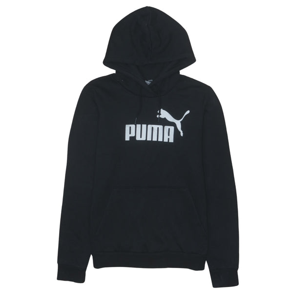 Puma Vintage 90's Black Spellout Pullover Hoodie Women's Medium Cotton