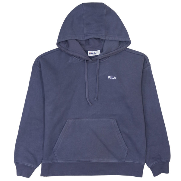 Fila Vintage 90's Navy Blue Drawstring Pullover Hoodie Medium