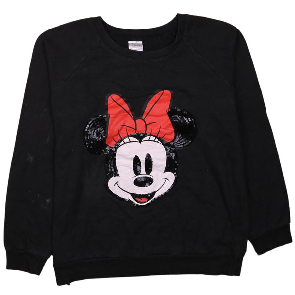 Vintage 90's Black Disney Minnie Mouse Sweatshirt Women's Large Crew Neck