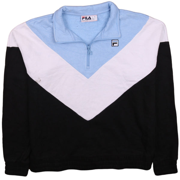 Fila 90's Heavyweight Quater Zip Sweatshirt Large Black