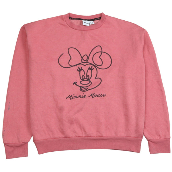 Vintage 90's Disney Minnie Mouse Pink Crew Neck Sweatshirt Small
