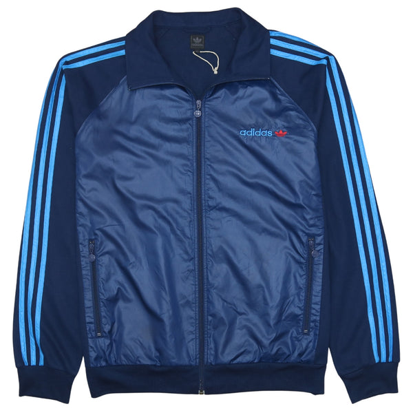 Adidas 90's Striped Sleeve Full Zip Up Sweatshirt XXLarge (2XL) Navy Blue