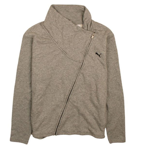Puma 90s Vintage Grey Heavyweight Full Zip Up Jumper Sweater XL