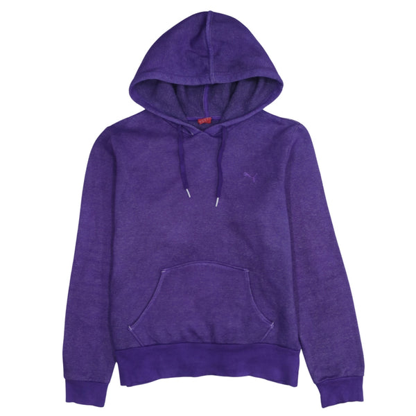 Puma 90's Drawstring Pockets Pullover Hoodie Large Purple