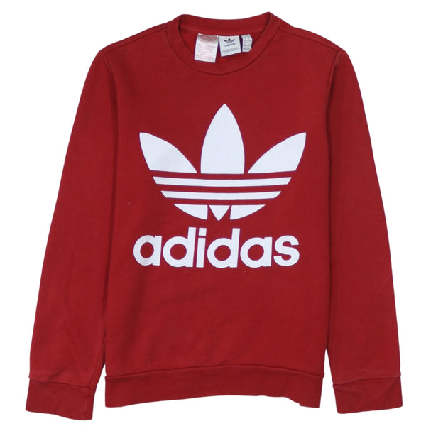 Adidas 90's Spellout Crew Neck Sweatshirt Large Red