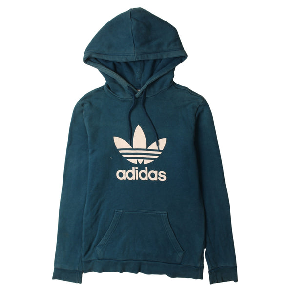 Adidas 90's Spellout Pullover Hoodie XSmall Turquoise Blue Green Vintage