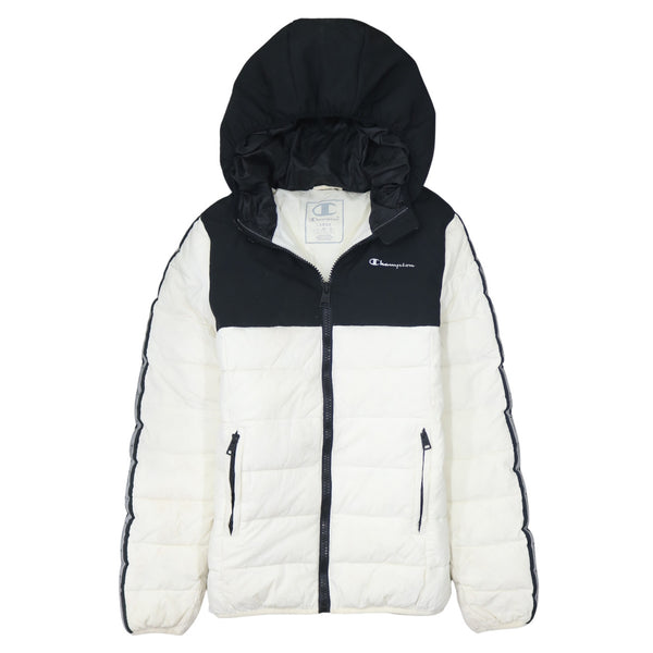 Champion 90's Lightweight Full Zip Up Puffer Jacket Large Black