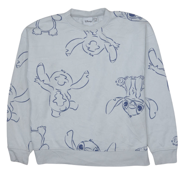 Disney 90s Vintage White Stitch Crew Neck Sweatshirt Women Small