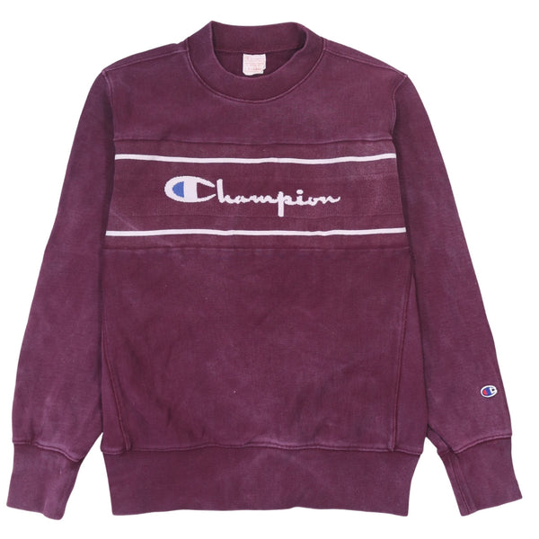 Vintage 90's Champion Spellout Crewneck Sweatshirt XL Purple Cotton