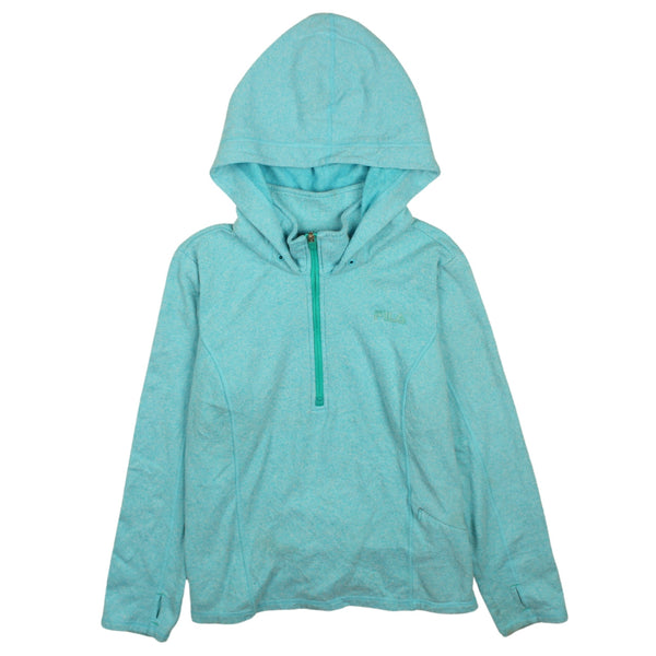 Fila 90's Pullover Quater Zip Hoodie XLarge Blue