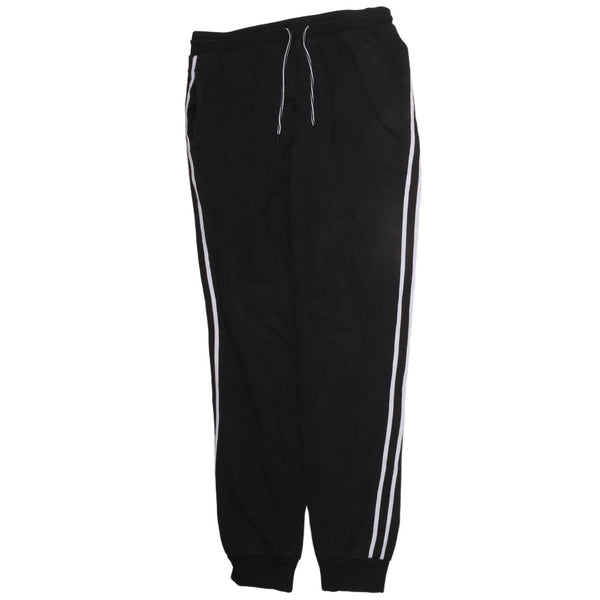 Vintage 90's Black Joggers with Elastic Waistband & Drawstrings Men 32