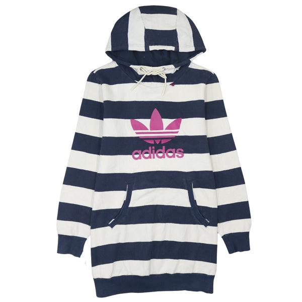 Adidas 90's Vintage Navy Blue Spellout Pullover Hoodie Women's Small