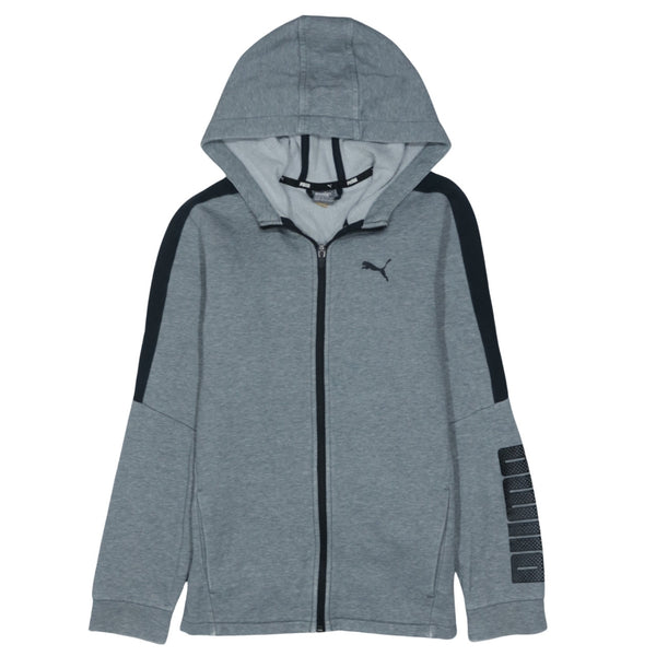Puma 90's Vintage Grey Full Zip Sportswear Hoodie Women's XLarge
