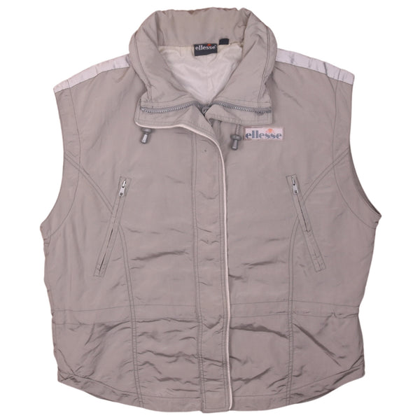 Ellesse 90's Grey Full Zip Vest Gilet Sleeveless Women's XL Vintage