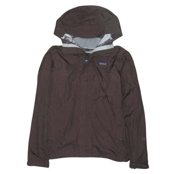 Patagonia Vintage 90's Women's Small Brown Hooded Zip Windbreaker