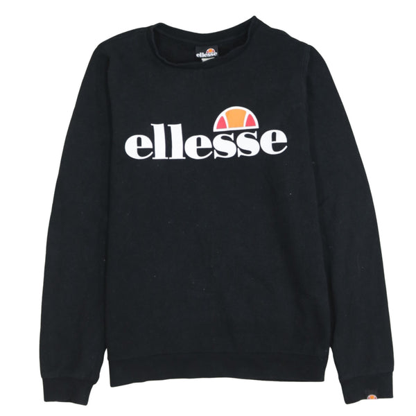 Ellesse 90's Spellout Crew Neck Sweatshirt Small  Black
