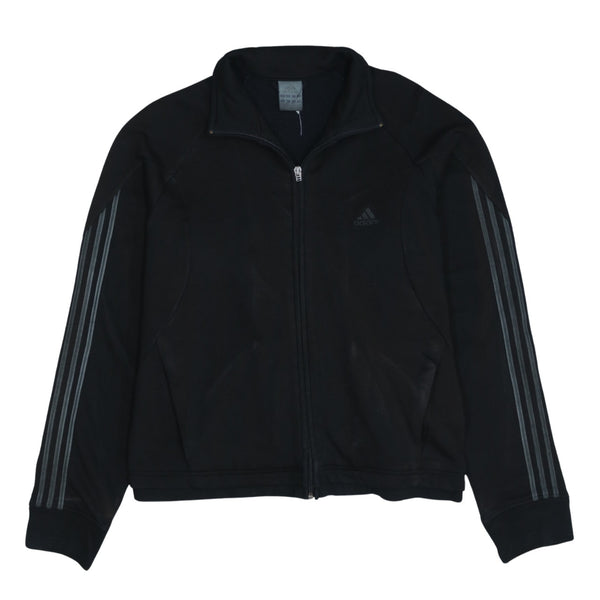 Adidas 90's Black Full Zip Striped Sleeve Sweatshirt Large