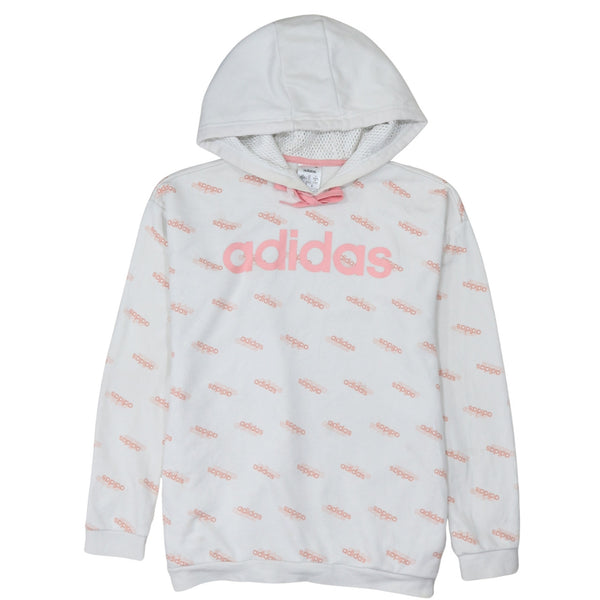 Adidas 90's Spellout Pullover Hoodie XSmall White