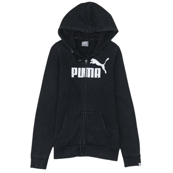 Puma 90's Spellout Full Zip Up Hoodie Small Black