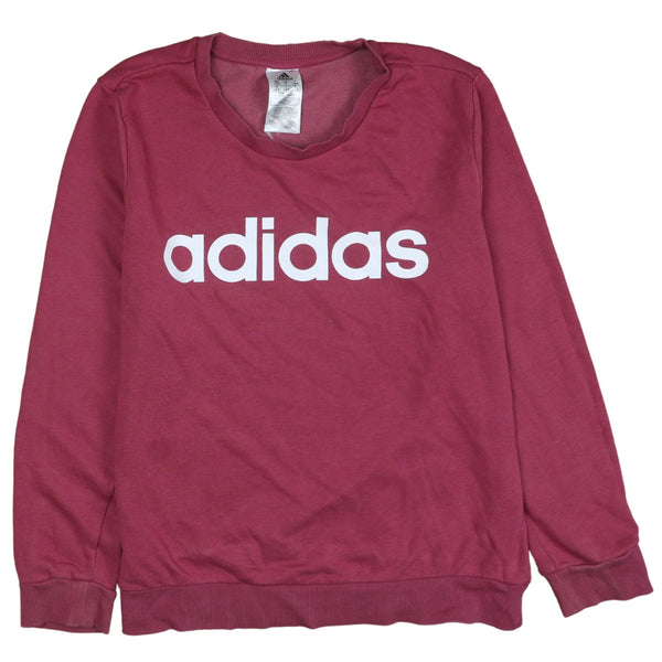 Adidas 90s Pink Spellout Crew Neck Sweatshirt Women's Large