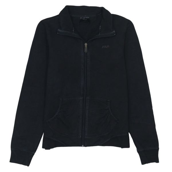 Fila Vintage 90's Black Heavyweight Full Zip Sweatshirt Women's Medium
