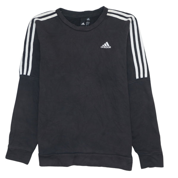 Adidas 90's Vintage Striped Sleeve Sweatshirt Small Black