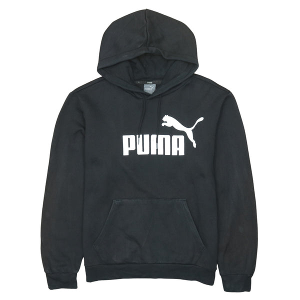 Puma 90's Vintage Spellout Black Pullover Hoodie Medium
