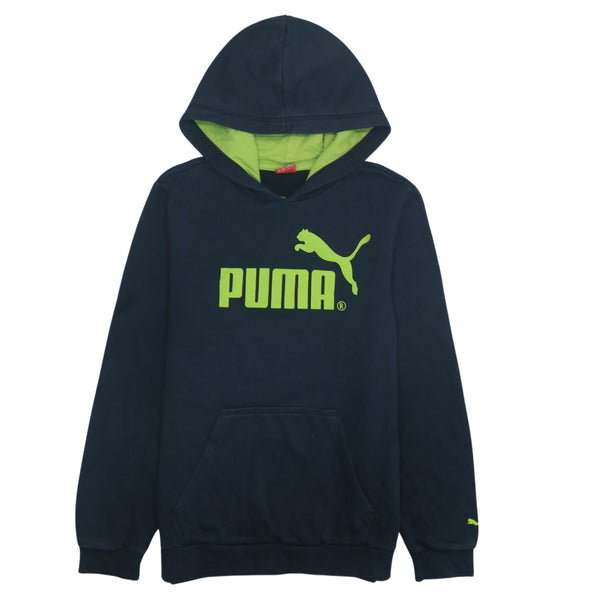 Puma 90's Vintage Black Spellout Pullover Hoodie Women's XL