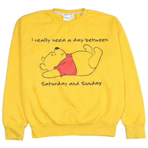 Vintage Disney 90s Winnie The Pooh Sweatshirt XS Yellow Crew Neck
