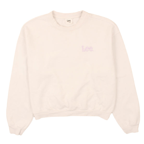 Vintage Lee 90s Heavyweight White Crew Neck Sweat Medium Size