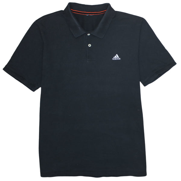 Adidas 90's Short Sleeves Quarter Button Polo Shirt Large  Black