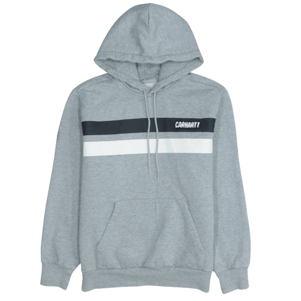Carhartt 90's Grey Drawstring Pullover Hoodie with Pockets - Men's Small