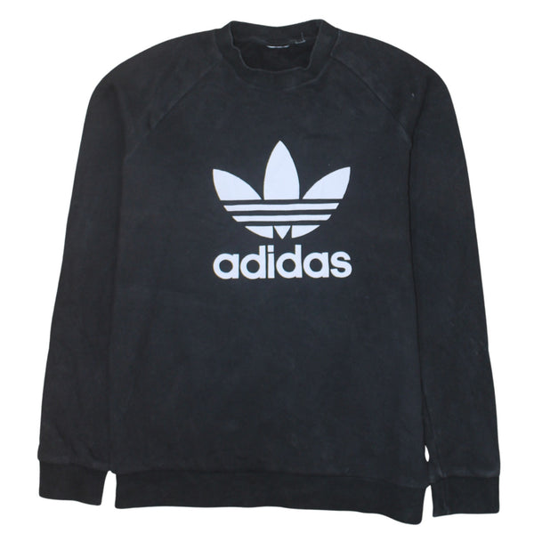 Adidas 90's Spellout Crew Neck Sweatshirt Medium  Black
