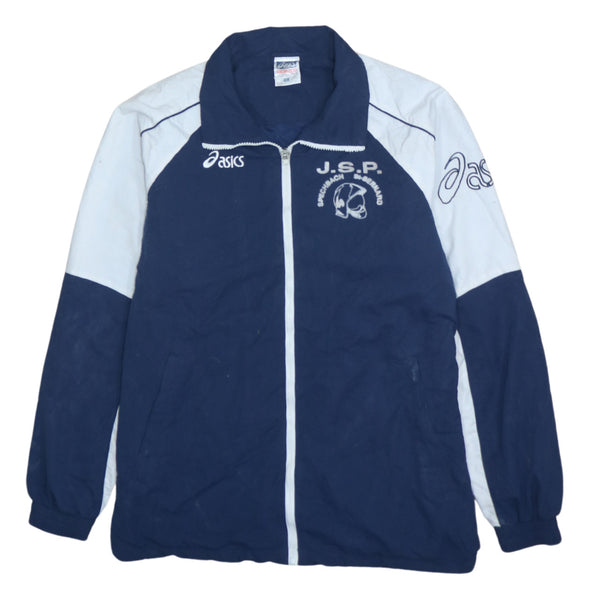 Aasics 90's Navy Blue Lightweight Full Zip Up Windbreaker, Men's Medium